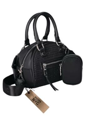 Madden NYC Bowler Handbag With Crystal Overlay Bag